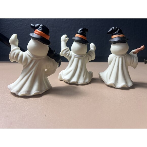 Vintage Brinn's Porcelain 3 Ghost Halloween Figurine Set - Picture 3 of 4